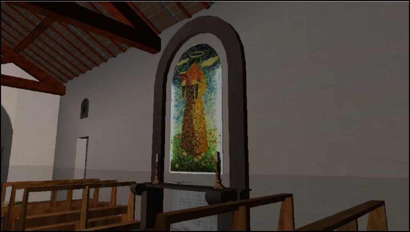 Ricostruzione del Santo Scolaro (immagine a livello alto di illuminazione)